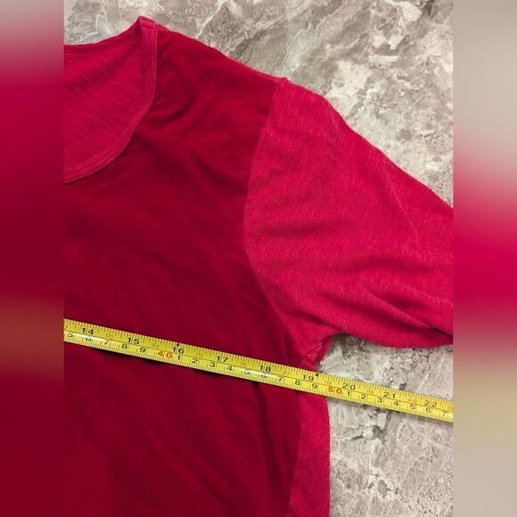 Anthropologie Left of Center Red Cotton Short Sleeve Tunic Teeshirt Size M Boho - Picture 7 of 7
